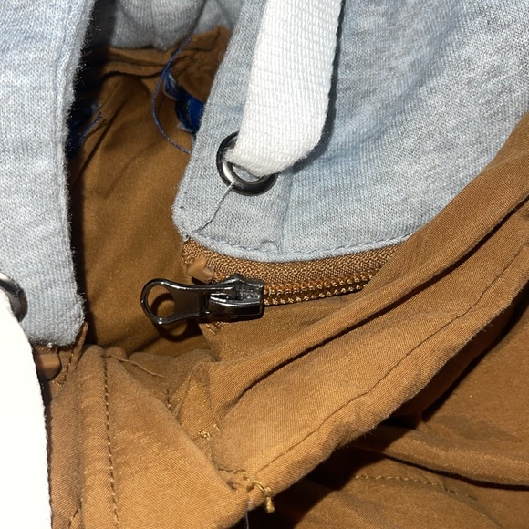 Quilted Puffy Vest removable hood Fall Autumn mustard brown estimate X large - Picture 9 of 9